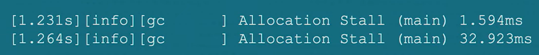Image showing what an allocation stall looks like in a console